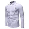 Yeni Stil Pamuk Beyaz Erkekler Düğün / Balo / Akşam Yemeği Damat Gömlek Giymek Damat Erkek Gömlek Klasik Erkekler Elbise Gömlek