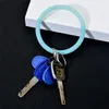 Silicone Bracelet Key Chain Glitter Bracelets Sports Party Keychain BraceletsKeychain With Metal Ring Cute Bangles Keyring PartyGift WQ644-WLL