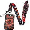 5 pcs / set anime vermelho nuvem lanyard credit crick titular chave titular chaveiro saco saco estudante mulheres viagens banco ônibus cartão de visita capa chaveiro