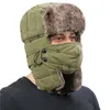 CAMOLAND Warm Trapper Hat For Men Women Windproof Winter Bomber Hats Thermal Faux Fur Earflap Snow Cap Male Ushanka Hats 201106