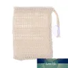 1pc Comfortabele bubble blister mesh zeep saver schuimende tas mode mooie natuurlijke ramie douche exfoliator spons pouch net