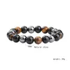8mm 10mm Perlen Magnetische Hämatit Schwarz Obsidian Charme Armbänder Männer Tigerauge Stein Holz Perlen Paar Armband Für Frauen Gesundheit