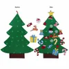 Ourwarm Christmas Gifts for Kids DIY Felt Christmas Tree with Ornaments New Year Decoration Door Wall Hanging Decoration 201027