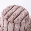 Moda Solid Stripe Faux Fur Kobiet Winter Wiadro Kapelusze Miękkie Ciepłe Grube Kapelusze Rybackie Lady Girl Panama Outdoor Travel Basen Cap