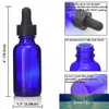 6pcs 30ml Cobalt Blue Glass Dropper Bottle Empty Eye Dropper Pipette Bottles for Essential Oils Aromatherapy Boston Round 1 Oz