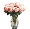 30 sztuk / partia Dekoracje Ślubne Prawdziwe Dotykowe Materiał Sztuczne Kwiaty Rose Party Decoration Fałszywe Jedwabne Peonia Kwiat Single Stem Flowers