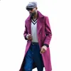 Gorący Różowy Tweed Mężczyźni Garnitury Dla Ślubu Groom Tuxedo Custom Made Moda Long Coat Suit Party Prom Formalna Blazer Tylko jedna kurtka