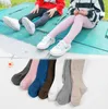 Toptan Kızlar Külotlu Çorap Tayt Çocuklar 100% Penye Pamuk Çorap Katı Renk Çocuk Şerit Legging Giysileri Bebek Çorap Çocuklar Sıcak Çorap