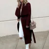 Herbst Mode Frauen Wolle Mischung Lange Trenchcoat Plus Größe Wolle Mäntel Oberbekleidung 2020 Büro Damen Langen Mantel