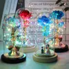 LEDの魅惑的な銀河のバラの永遠の24Kゴールドホイルの花の花嫁のバレンタインの日の贈り物のためのドームの妖精のひものライト