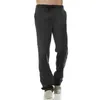 Summer Leisure Trousers 6 Colors 100% Linen Cotton Elastic Waist Men Pants Regular Straight Bottom Flax Men Casual Pants 201128