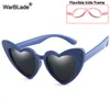 Warblade Kids الأطفال مستقطب النظارات الشمسية الموضة على شكل قلب الأولاد الفتيات الشمس الشمس UV400 الطفل مرنة السلامة إطار نظارة 288W
