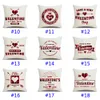 Saint Valentin Taie d'oreiller Plaid Lin Coussin Couverture Imprimé Oreillers Décoratifs Coussin Couvre Maison Voiture Hôtel Décoration CCA3110