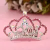 Dziewczyna urodziny kolorowy crown tiara grzebień kryształ Diamond Kwiat dziewczyna princess włosy grzebień głowica