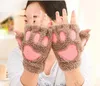 Mitaines en peluche patte de griffe, gants courts sans doigts, demi-doigt, ours chat, griffe en peluche, demi-doigt, gants doux, demi-couverture YHM1149898450