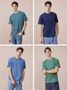 Summer 250g 100% Cotton Fabric T-shirt Men High Quality Solid Color Drop Sleeve Loose Tshirts Oversize Tops 220309