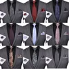 Tie Set Necktie Hanky Cufflinks Classic Men's Tie Set Necktie Hanky Cufflinks Business Casual Gift HHA1708