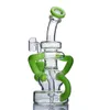 144 mm Banger Purple Pink Green Fab Egg Recyler Glass Water Bongs Pink bong Oil Rigs Smoking Hookah Glass Bubbler1515386