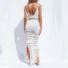 One-piece Suits New cut out bikini blouse lace up fringe swimsuit coat beach skirt Knite hollow knitting