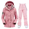 Ski Suit Women Winter ing Snowboarding Clothes Thick Warm Waterproof Jackets Outdoor Snow Jacket + Pants for Brand 220106