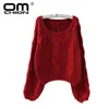 Omchion pull femme 2019 herfst winter twist zachte vrouwen truien en pullovers lantern mouw korte trui losse jumper T200319