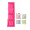 Baby Vierkante Letter Chocolade Flip Siliconen Mal Taart Decoratie Bakken Tool Kaars Hars Schimmel Groothandel ZC3460