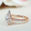 Cluster Rings Romad Vintage Crystal for Women Magic Mirror Retro With Gift Box Rose Gold Finger Ring Female Wedding Jewelry R31