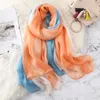 Nieuwe Lente Effen Zijden Sjaal Voor Dames Dames Gradiënt Lange Zachte Bandana Wraps En Sjaals Grote Maten Strand Vrouwelijke Foulard Y2010078359323