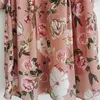 Casual jurken lente herfst vrouwen 2022 runway mode roze bloem print nek uitgehold dames vakantie Midi jurk