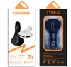 3 poorten snel opladen Car Chargers 7A 35W Type C Hammer Safety QC3.0 Snelle autolader voor Samsung S22 S21 S20 PC MP3 Android iPhone 13 12 Mini 11 Pro XR XS Max