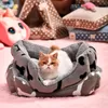Auto-aquecedor Ortopédico Luxo Cama de gato Retângulo Cama de animais de estimação com pata de cachorro Imprimir camas de inverno para Kittern Cats Pet Supplies 201111