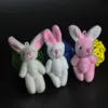 Bulk 100 Stück 4,5 cm 1,8 Zoll Plüsch-Mini-Kaninchen-Verbindungsanhänger Gefüllter Hase für Schlüsselanhänger/Blumenstrauß/Handy/Tasche Puppen Stofftiere LJ201126