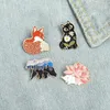 Igel Schwarze Katze Cartoon Tier Emaille Broschen Pin für Frauen Mode Kleid Mantel Hemd Demin Metall Lustige Brosche Pins