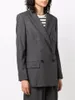 Women's Suits & Blazers 2022 Autumn And Winter Classic Fashion Gray Wool Coat Casual Blazer Jacket Women