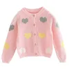 Mädchen Strickjacken Pullover Jacke Kinder Rosa Mädchen Mantel Für 1 2 3 4 5 6 7 8 Jahre alt Outcoat Schal Mädchen Kleidung OKC195110 201106