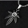 316 Rostfritt stål Herrkvinnor Maple Tree Leaf Maple Leaves Pendant Female Sweater Chain Pendants Jewelry