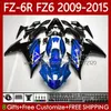 Corps de MOTO Pour YAMAHA FZ6 FZ 6 R N 600 6R 6N FZ-6N 09-15 Carrosserie 103No.212 FZ600 FZ6R FZ-6R 09 10 11 12 13 14 15 FZ6N 2009 2010 2011 2012 2013 2014 2015 Usine de carénages OEM bleu