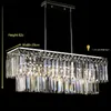 Luxury K9 Rektangulär Crystal Chandelier LED Glow Pendant Lampa Sovrum Vardagsrum E14 Ljuskrona Armatur Punkt Rum