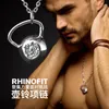 Collier Kettlebell Fitness pour hommes et femmes tête de rhinocéros pendentif en acier inoxydable mygrillz 20101463782374071949