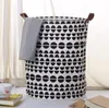 Tvättmaskin Förvaring Korg Fällbar Barnleksak Bucket Stor kapacitet Kanfas Bin Bag Dirt Kläder Organizer Lattice Letter 8 Designs YG736