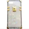 Square Clear Phone Case för iPhone 11 8 7 7Plus X Bling Metal Clear Crystal Cover tillbaka för iPhone XS Max XR 6 6S 8 Plus Case5606422