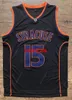 Carmelo Anthony #15 Syracuse Basketbol Jersey College Erkekler Tüm Dikişli Beyaz Turuncu Siyah Boyut S-XXL Formaları