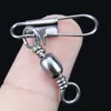 Swivels de aço inoxidável Conector de pesca Terminal Fish Terminal Roldição Girando com Snap Fishhook Acessórios para Tackle Acessórios5884023