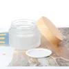 Glasgefäß-Verpackungskästen Hautpflege-Augencreme-Gläser Topf Nachfüllbare Flasche Kosmetikbehälter mit Holzmaserungsdeckel 5g