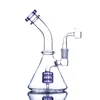 Base de copo de narguilé Bong Roxo espiral perc Tubo de fumaça Heady Glass Oil Rigs Water bongs Bubbler com 14mm banger