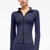 Sports Coat Women039s Jacket Fitness Yoga Tenues Elastic Slim Fit Zipper Runnor Running Palle Cold de support Long Sleeve Top2830488