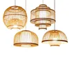 apanese-style Bamboo Retro Hanging Light Fixtures Wicker Pendant Light Living Room Hotel Restaurant Aisle Hanging Lamp Decor