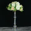 Bröllopsdekoration Square Transparent Base Tall Clear Crystal Candlesticks Händelser Tillbehör Party Decoratio Bordsinredning Blomma Center Pieces SenyU845