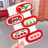 Fashion Sweets Knitted Hairpins Red Hair Clips Chinese Plush Barrettes Girls Headdress New Year's Festive Women Hair Accessories