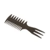 Peigne à cheveux à trois côtés Insert Afro Hair Pick Peigne Mâle Large Dent Classique Huile Slick Styling Brosse À Cheveux